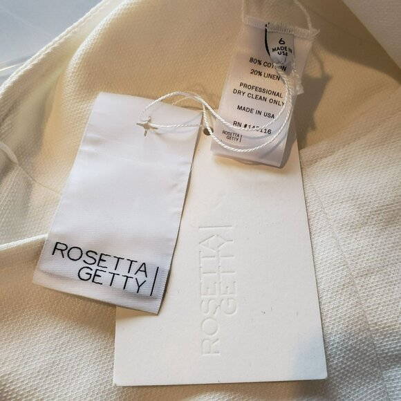 Rosetta Getty White Cotton Linen Button Criss Cross Halter Top Gold Buttons Chic - Picture 3 of 13